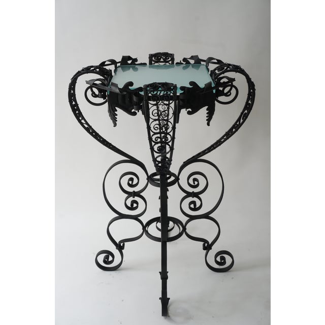 Mizner Spanish Colonial Style Garden Pedestal Wrought Iron For Sale - Image 4 of 11