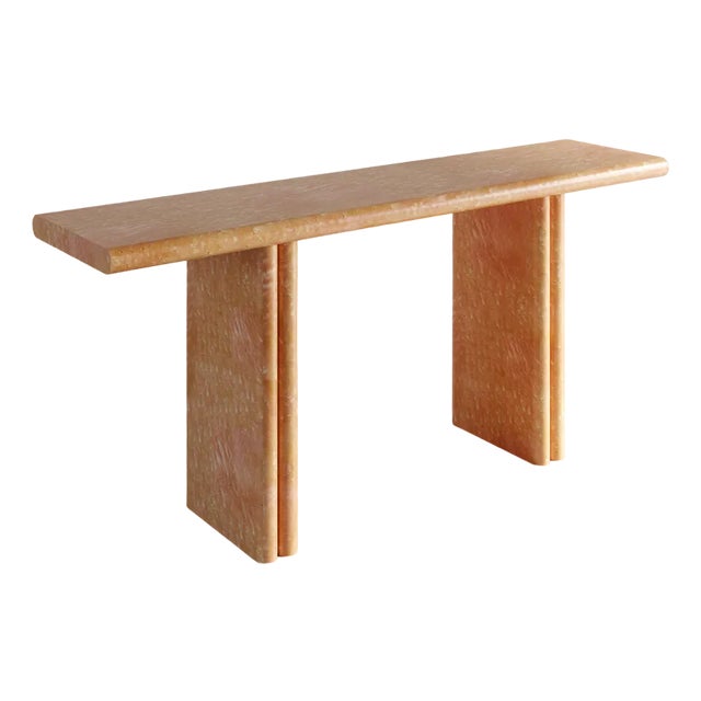 Jacques Apricot Orange Console Table in Birds Eye Maple by Fred & Juul For Sale