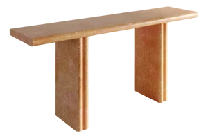 Jacques Apricot Orange Console Table in Birds Eye Maple by Fred & Juul