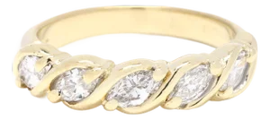 0.75ctw Diamond 18k Yellow Gold Band Ring, Ring Size 6.5, Stackable Ring