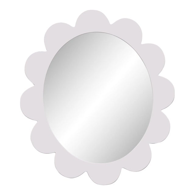 Fleur Home Carnival Iris Oval Mirror in Lite Lavender, 48x42 For Sale