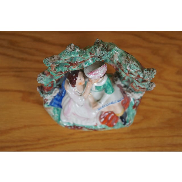Antique Staffordshire Romeo & Juliet Lovers in the Garden Figurine For Sale - Image 6 of 11