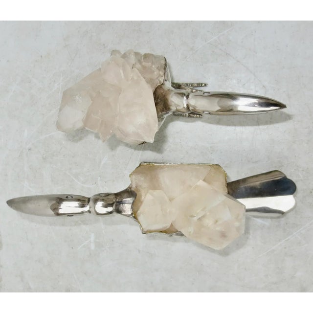 Gerson Brazilian Rock Crystal and Silvered Brass Toucans -A Pair of 2 For Sale In New York - Image 6 of 7