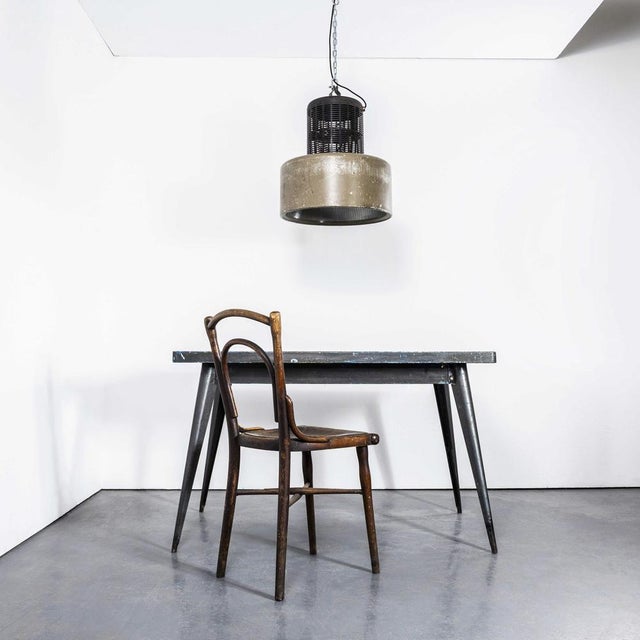 Industrial Large Holophane Industrial Pendant Lamp with Grill Top, 1970s For Sale - Image 3 of 14
