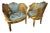 Louis XV Style Bergere Wing Chair Set With Gold Leaf Details For Sale