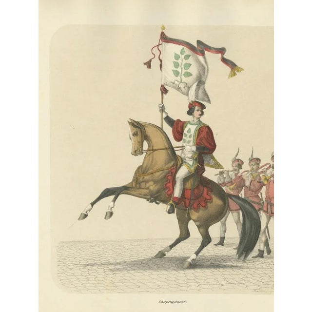Heinrich Jenny, The Lance Bearer and Musicians: A Grand Swiss Procession in Bern, 1855, Print For Sale - Image 6 of 11