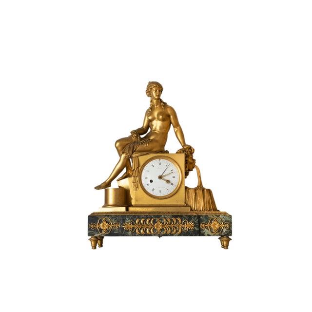 French Empire Bronze Mantel Clock, 1800s For Sale - Image 5 of 12