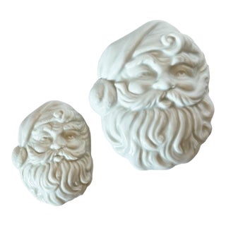 Vintage Porcelain Nesting Santa Boxes, Set of 2 For Sale