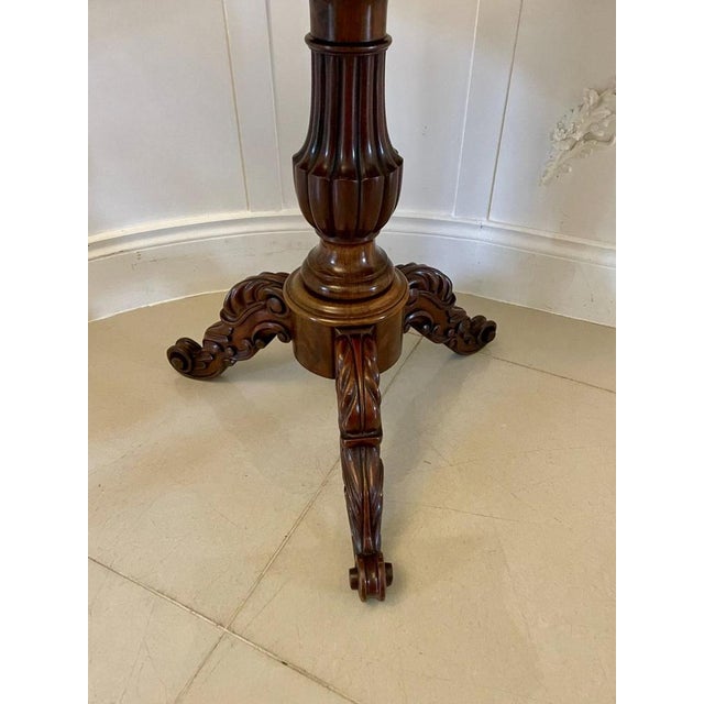 Antique Victorian Figured Mahogany Card or Console Table, 1860s For Sale - Image 12 of 16