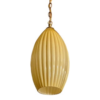 Yellow Butterscotch Cased Murano Glass Pendant Light For Sale