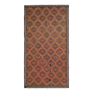 1970s Vintage Turkish Hand-Knotted Wool & Cotton Red Area Rug For Sale