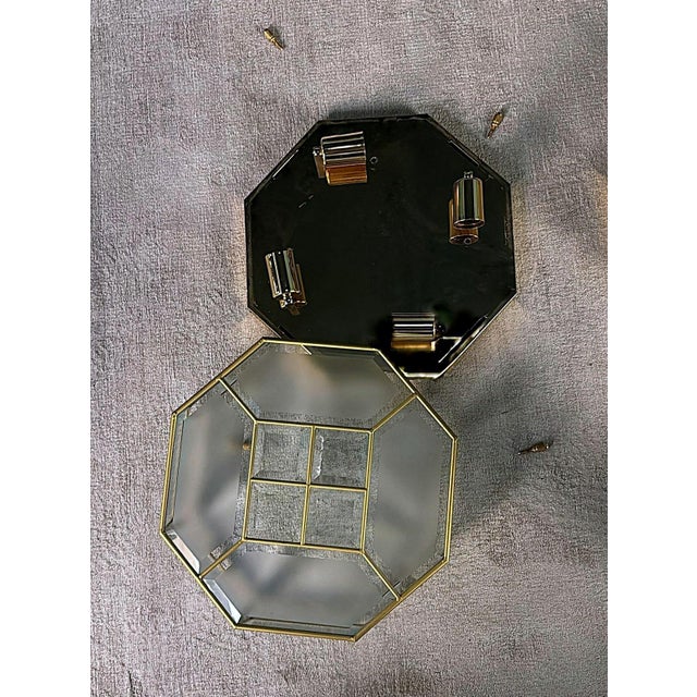 Mid 20th Century Italian Mid-Century Modern Brass and Satin Glass Ceiling Lights - a Pair For Sale - Image 12 of 16