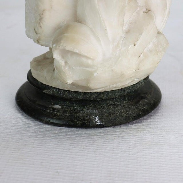 Antique Alabaster Sculpture of a Woman With Marble Base, Artist Signed, C1890 For Sale - Image 11 of 15