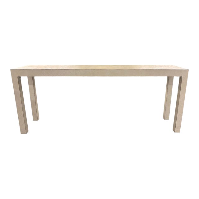 White Textured Console Table For Sale