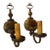 1920s Rare Pair of Spanish Revival Wall Sconces With Original Painted Patina For Sale