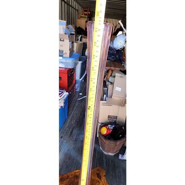 Monumental 32" Cranberry Swung Art Glass Floor Vase, Optic Ribbed Star Foot, MCM For Sale - Image 6 of 11