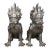 Pair of Vintage Bronze Xiezhi Mythical Guardian Beast Statues For Sale
