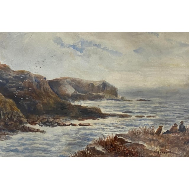 John Henry Hill (1839-1922) Original Coastal Landscape W/ Figures C.1900 For Sale - Image 9 of 12
