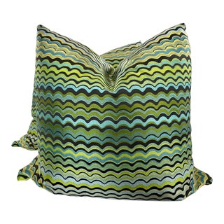 Wavy Stripe Silk 22” Pillows-A Pair For Sale