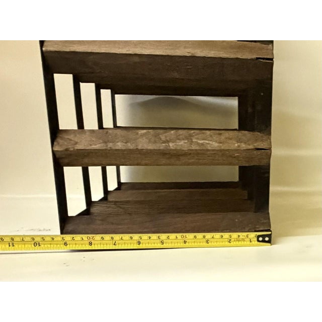 Vintage Industrial Wood & Galvanized Iron 12-Bottle Wine Rack For Sale In Boston - Image 6 of 10