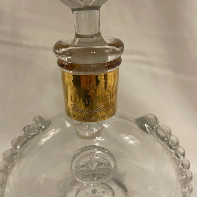 Baccarat crystal made in France hand blown crystal decanter with applied rib decoration to the sides and fleur-de-lis...