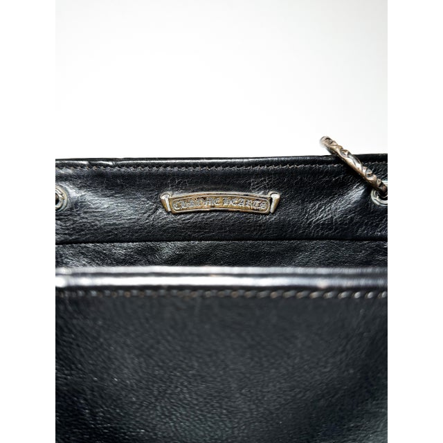 1990s Vintage Chrome Hearts Leather Top Handle Bag With Sterling Silver Charms For Sale - Image 5 of 7