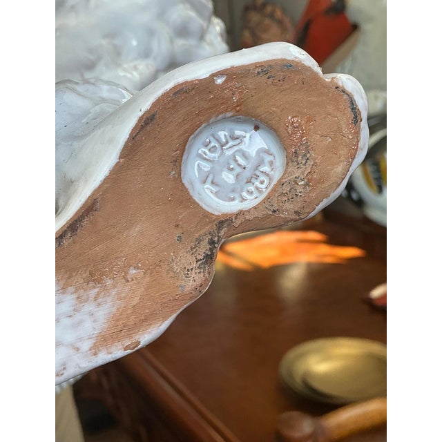 Vintage Italian White Ceramic Poodle Sculpture For Sale - Image 10 of 12