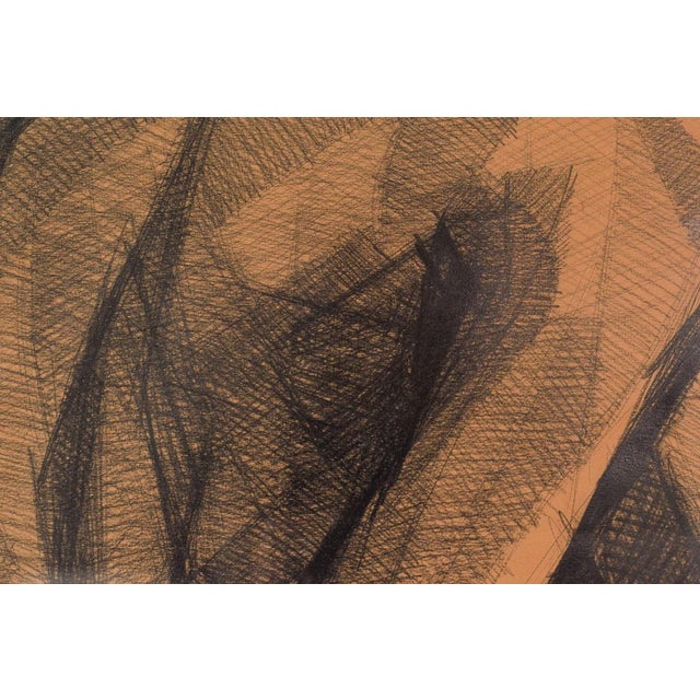 Large Stylised Life Drawing of a Woman, 20th-Century, Pencil on Paper For Sale - Image 10 of 17