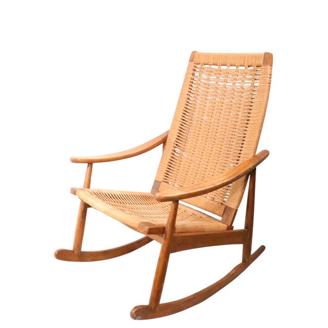 Mid Century Rope Rocker After Wegner For Sale - Image 10 of 12