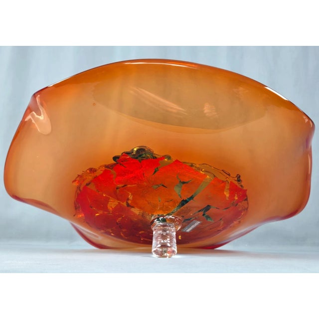 Glass Viz Glass Sunset Blaze Large Jewel Wall Art Platter, 7602bir 20" For Sale - Image 7 of 14