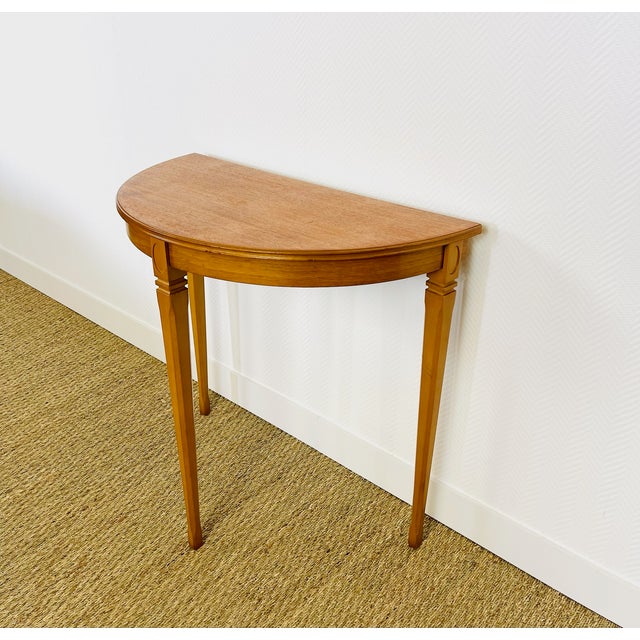 Vintage Teak Half-Moon Console Table from Legate Furniture, 1970s For Sale - Image 10 of 11