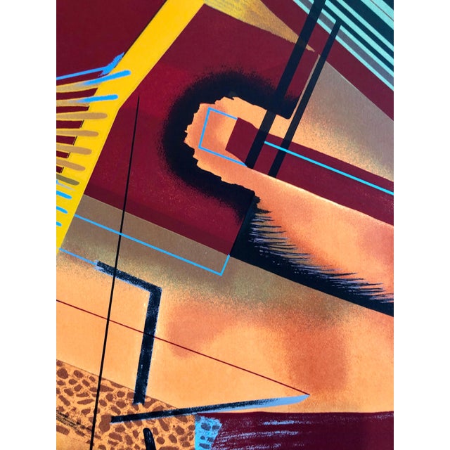 William Schwedler William Schwedler, Surrealist Architectural Landscape Silkscreen 1970s Chicago Modernist Lithograph, 1978 For Sale - Image 4 of 7