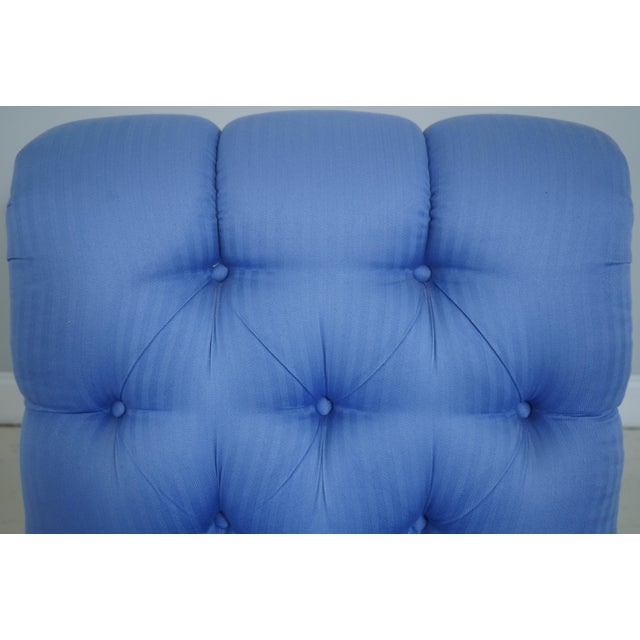 1980s Kindel Blue Upholstered Boudoir Chair For Sale - Image 5 of 18