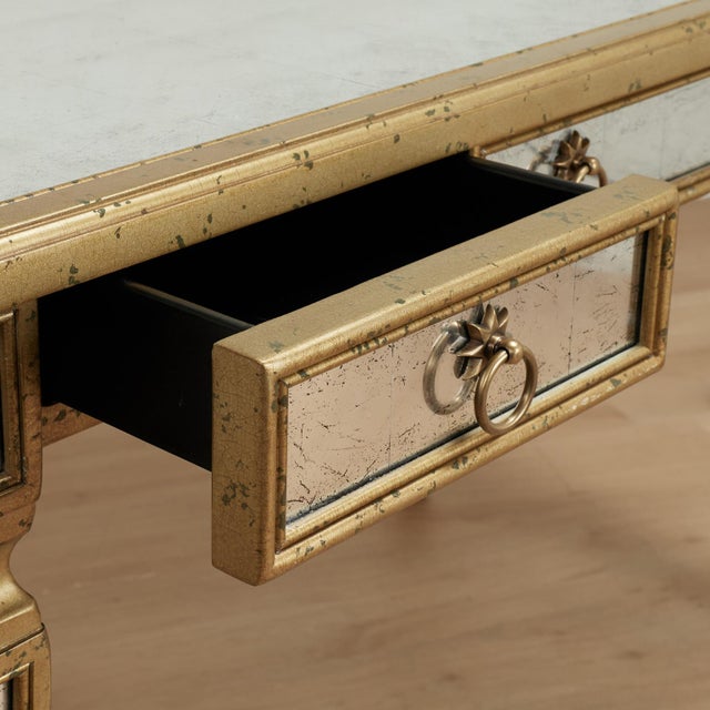 Vintage Mirrored Desk or Table by Theodore Alexander For Sale In West Palm - Image 6 of 16