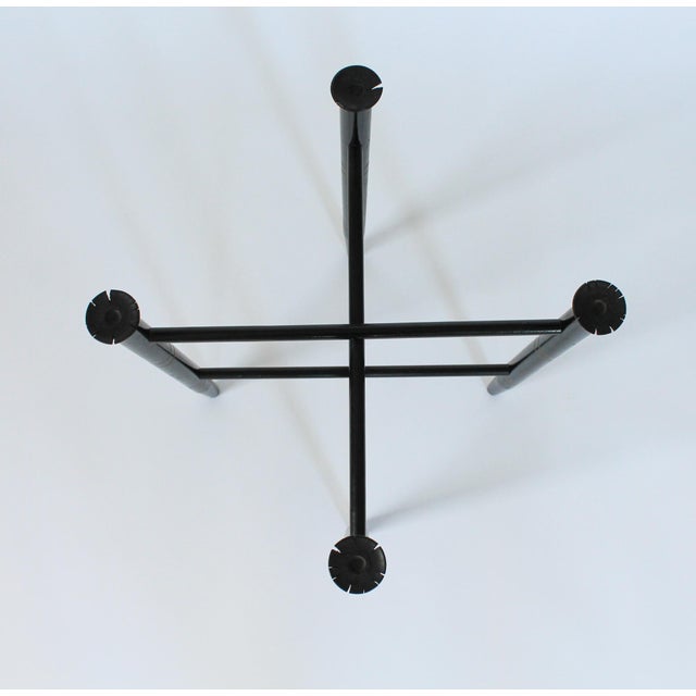 Farmhouse Vintage Black and Gold Painted Wood Foldable Side Table Base For Sale - Image 3 of 10