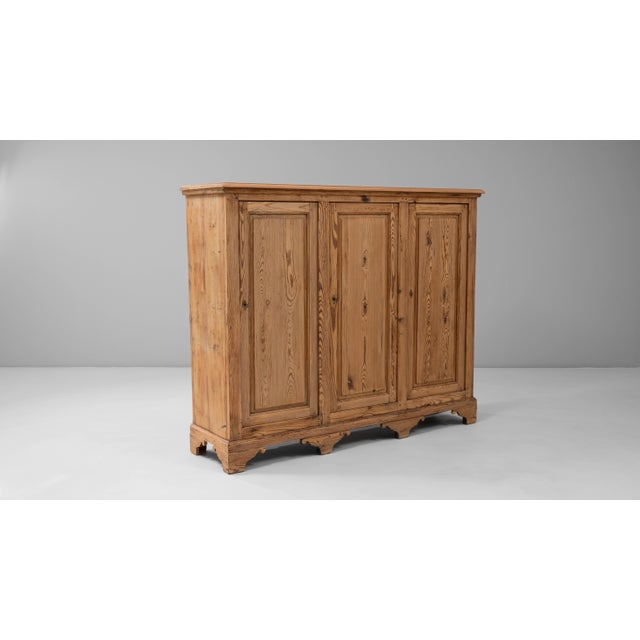 Wood Mid 20th Century French Provincial Pine Three-Door Buffet For Sale - Image 7 of 18