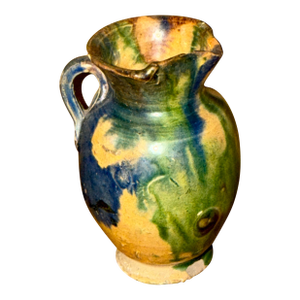 Rare Antique Miniature Strasburg, Va Multi Glazed Redware Pitcher 2.5” C. 1890’s