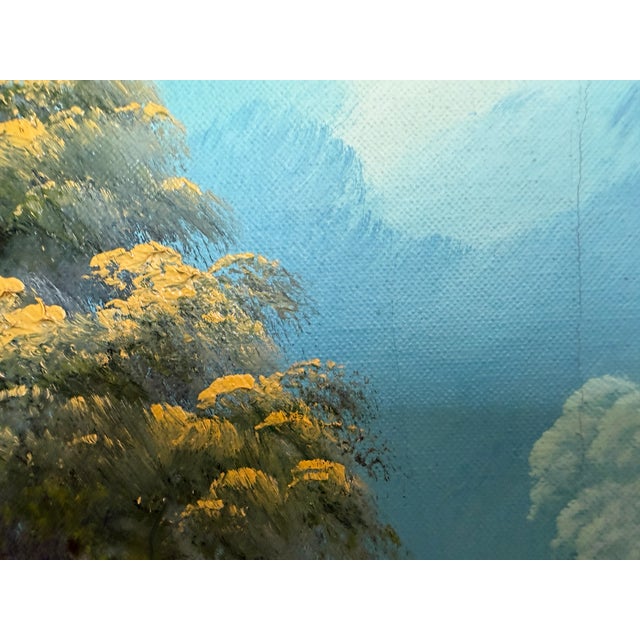 Vintage Tropical Parrot Oil Painting Signed 1996, Colorful Macaws Jungle Scene For Sale In Jacksonville, FL - Image 6 of 13