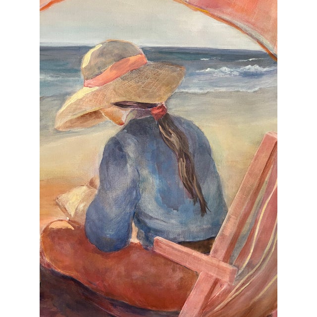 Hollywood Regency Summer at the Beach, Acryllic on Canvas, Signed For Sale - Image 3 of 14