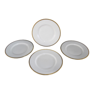 Royal Doulton H2909 Gold Gilt Rim Bone White 10 1/4" Dinner Plate Set of 4