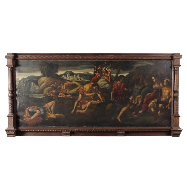 After Giulio Sanuto, Scene with Mythological Subject, 17th Century, Oil on Canvas, Framed For Sale