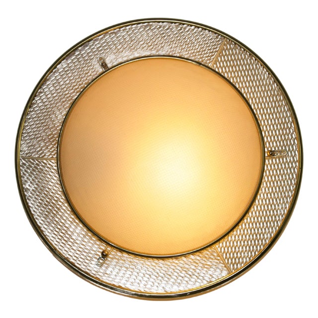 Mid-Century Brass Flush Mount attributed to Erco, 1960s For Sale