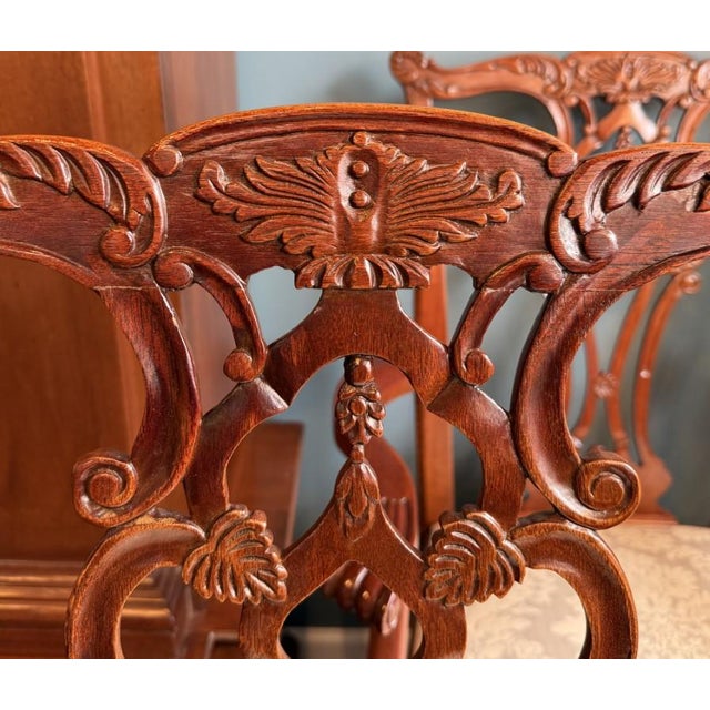 Set of 8 Hickory Chair Chippendale Dining Chairs For Sale - Image 16 of 17
