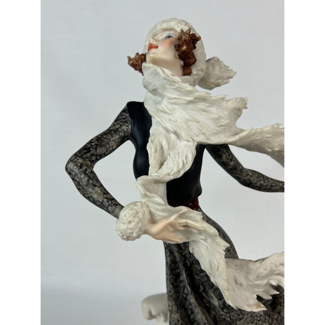 Art Deco 1980s Giuseppe Armani Signed Italian Sculpture “Skating Girl -Winter” For Sale - Image 3 of 12