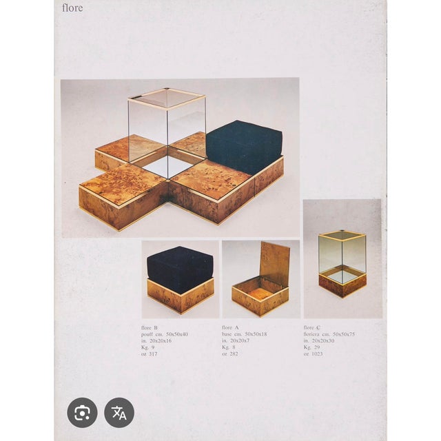Wood Privilège Brass Burl Container Box by Fratelli Turri Carugo, Italy, 1970s For Sale - Image 7 of 8