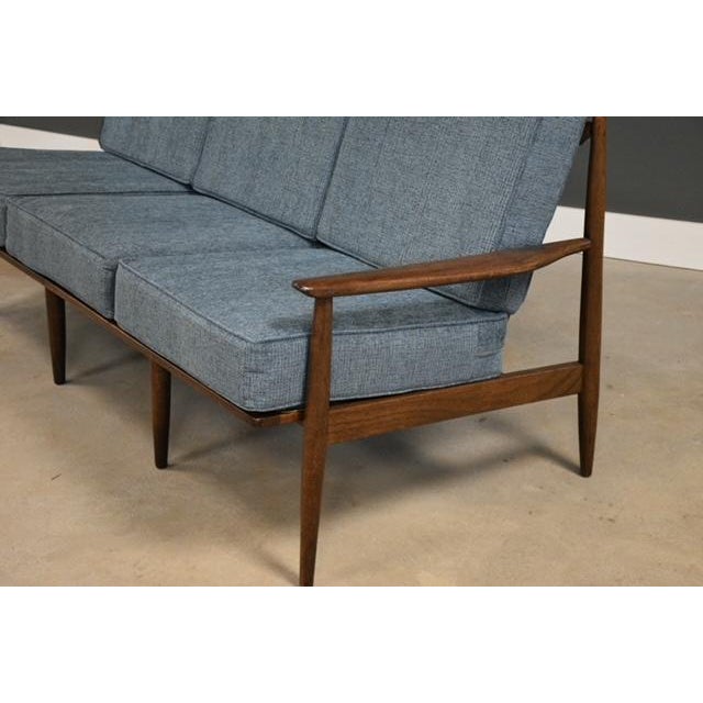 Mid-Century Modern Mid Century Modern Blue Sofa by Baumritter For Sale - Image 3 of 12