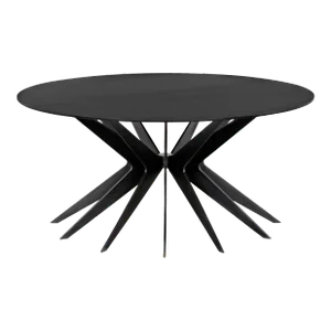 NOIR Spider Coffee Table with Industrial Metal Top, Black Metal