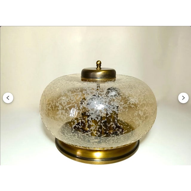 Mid-Century Modern Art Deco Amber Murano Glass Flush Mount, 1970s For Sale - Image 3 of 12
