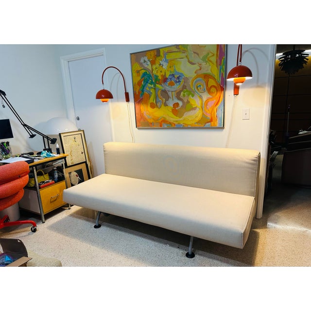 Metal Gianfranco Frattini for Tacchini Slipcover Sleeper Sofa For Sale - Image 7 of 10