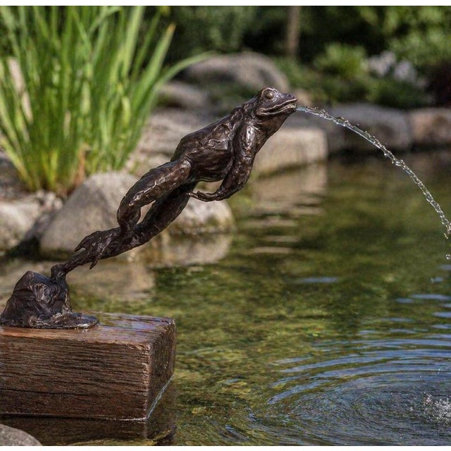 2000 - 2009 Large Bronze Leaping Frog Fountain Sculpture For Sale - Image 5 of 5